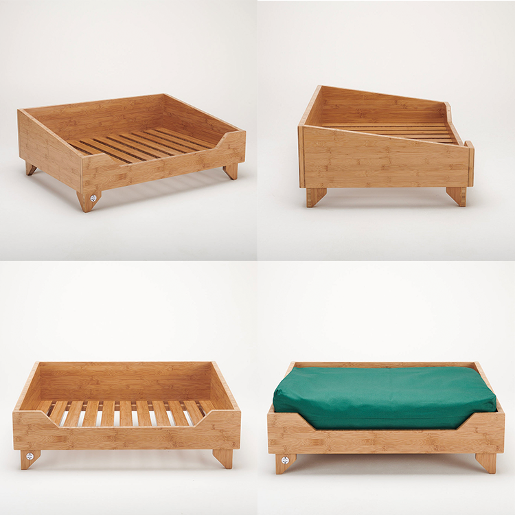 OEM Solid Bamboo Cat Bed Frame For Small Medium Large Dog PET