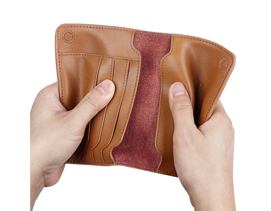 Leather passport bag ticket holder travel document storage multi-function card package