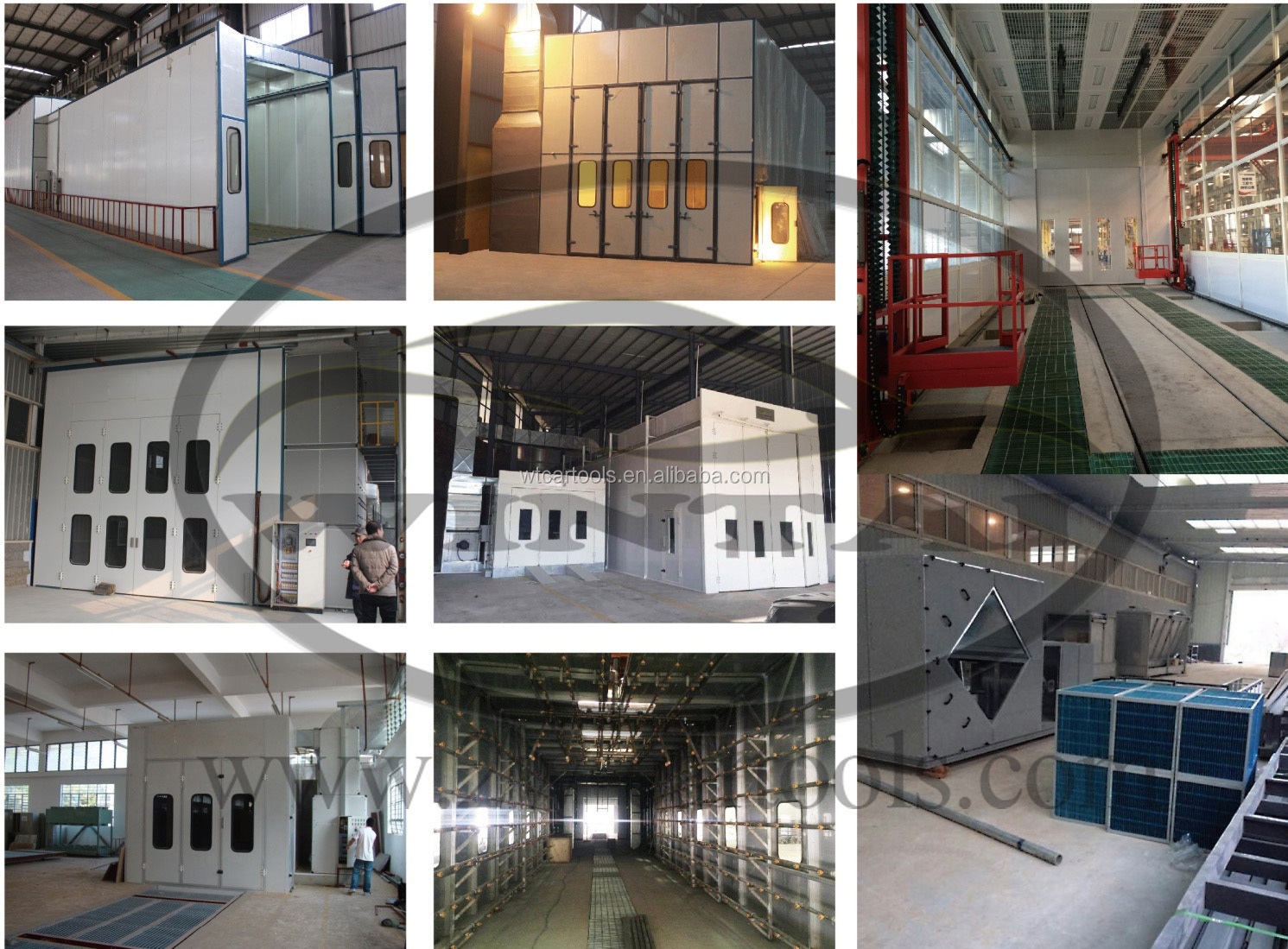 220V Industrial Car Spray Booth With Fiberglass Floor Filter And Exhaust Fan