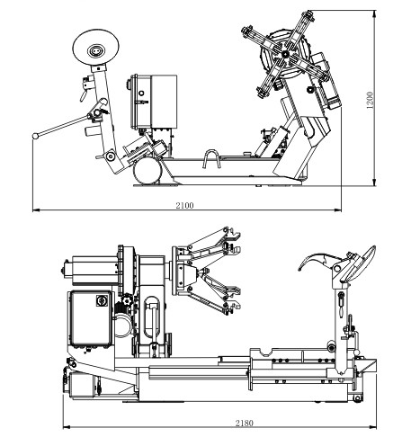 Techviewer 1600mm Diameter Truck Tyre Changer
