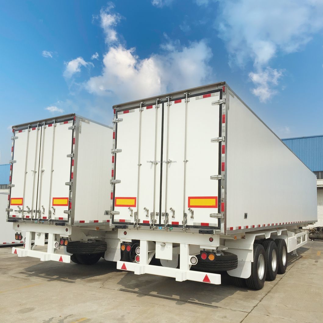 40FT 2 Axles Frozen Meat FRP Coating PUR Refrigerated Semi Trailer with Thermoking Carrier Refrigerator Units for Fresh Milk and Fruits