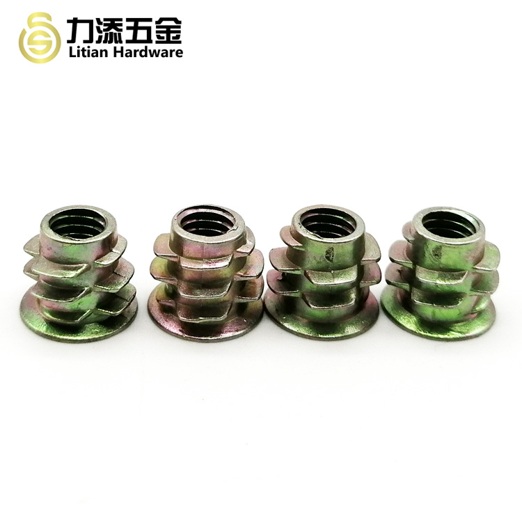 D E B Wood Insert Lock Nut , M4 M6 M8 M10 Hex Drive Threaded Inserts For Wood