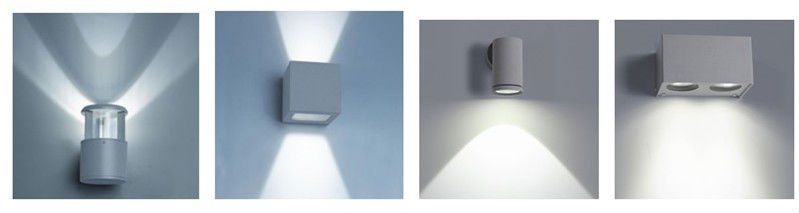 Square Pure Aluminium Outdoor LED Wall Lights COB 6W LED Outdoor Wall Lamp IP54