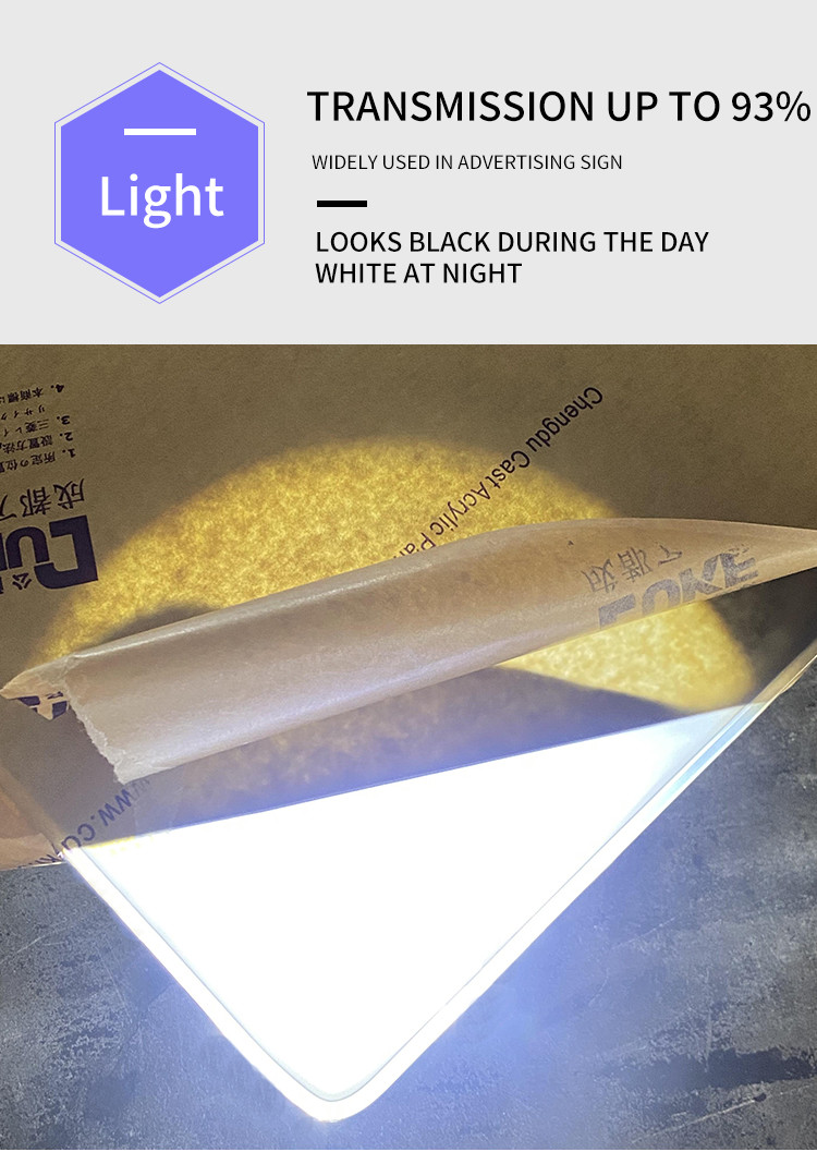 Duke Blue And White Day& Night Acrylic Sheet For Led Light Box Advertising Display