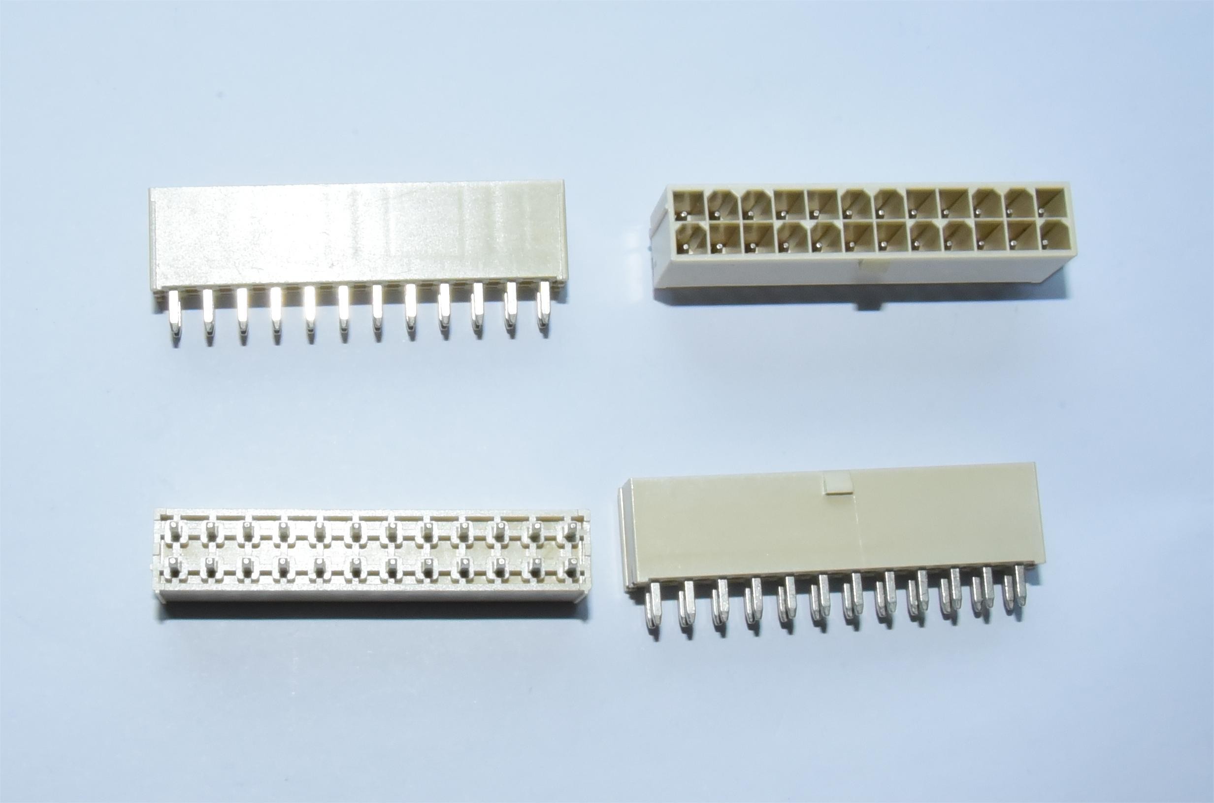 Double Row 2x12P Natural Straight Pin Header with Tin Plated Pins for High-Density Connections on PCB