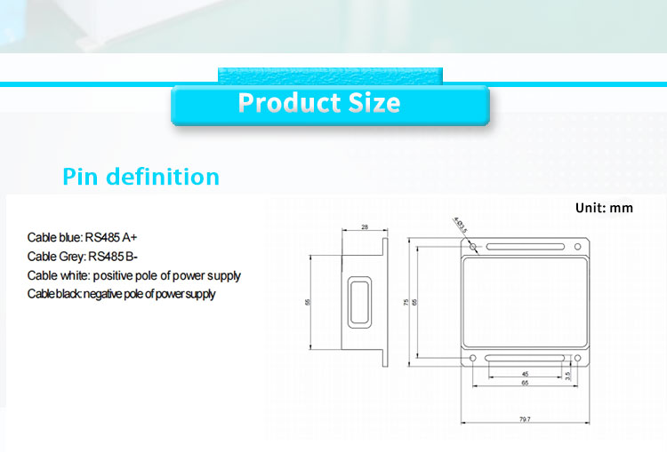 Single Point Laser Ranging Sensor UBJG-08Y 0.05-80m Range 1mm Resolution RS485 Interface