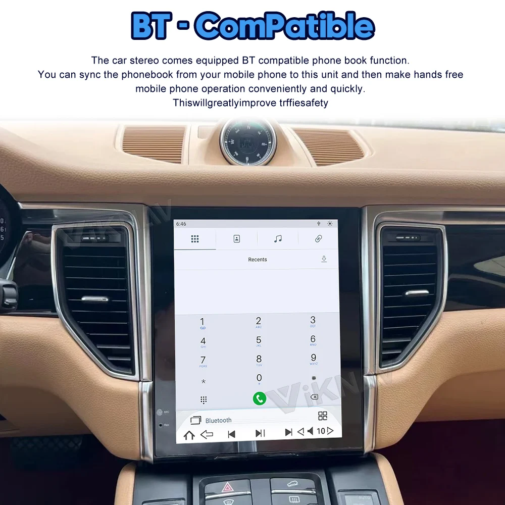 Viknav Car Radio For Porsche Macan (2010-2015) 10.4 inch Auto Vertical Screen Carplay GPS Navigation Multimedia Player