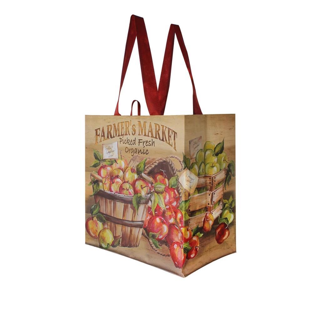 Promotional Nonwoven Coated Laminated Foldable Recyclable Printed Tote Carry Handle Shopping Bag
