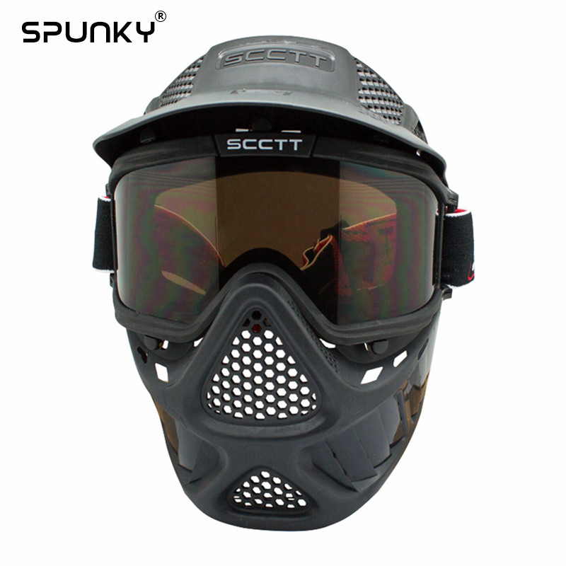 Scctt Airsoft Paintball Mask with Double lens Goggles Adjustable