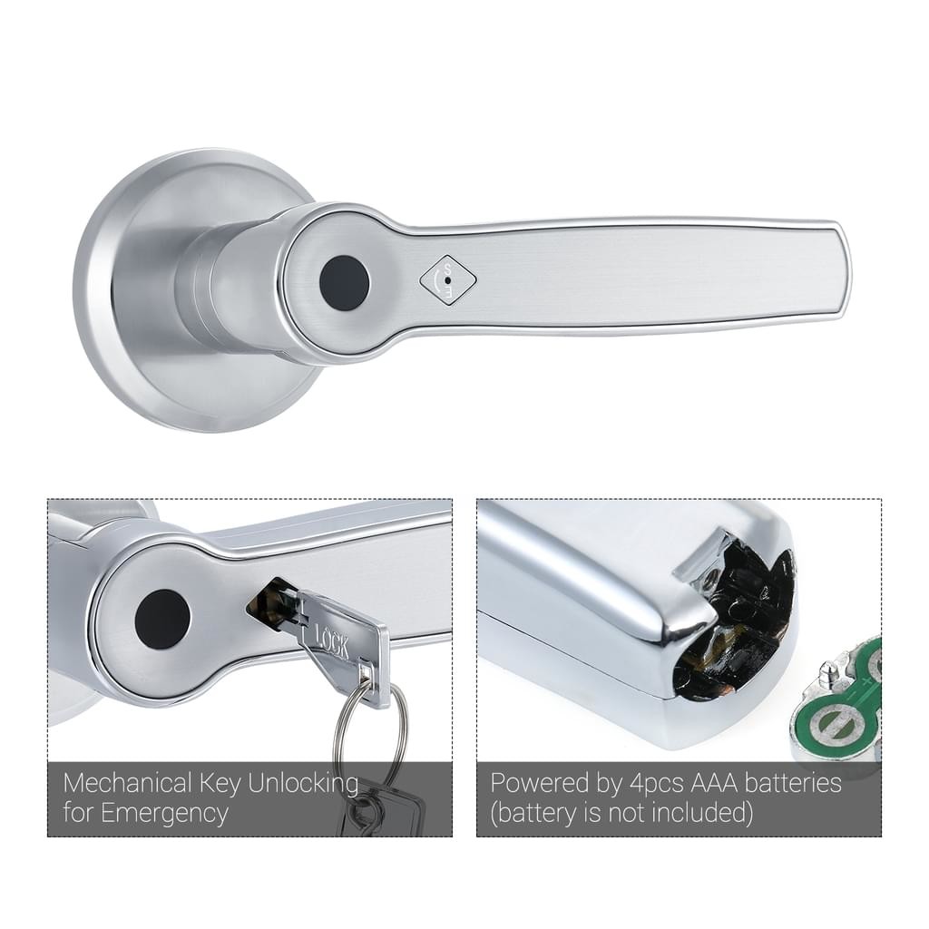 Security Fingerprint Scanner Smart Pin Key Keyless Door Handle Locks