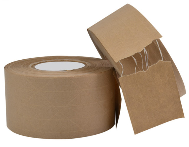 Environmentally Friendly Flatback Kraft Paper Adhesive Tape 70mm X 50yards