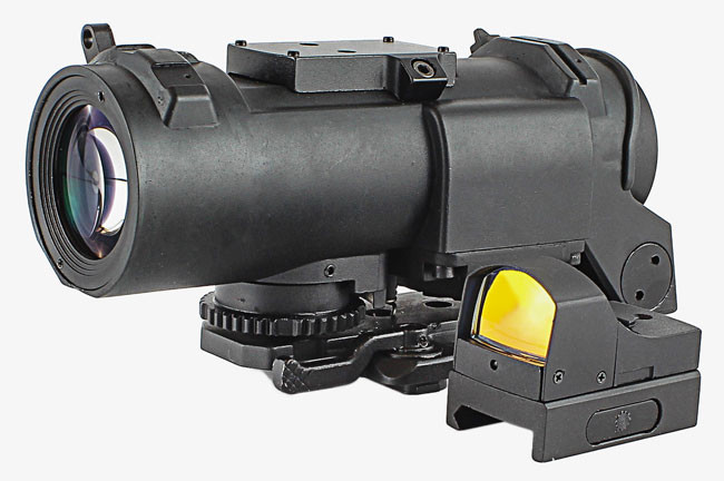 Metal 4 X3 2F Air Riflescope Tactical Hunting Scope Red Illuminated With Detachable Mini Red Dot Sight