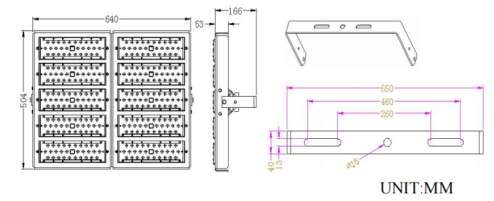 CE RoHs Approved RGB 512DMX LED Flood Light  40w Bridgelux Flip Chips 0