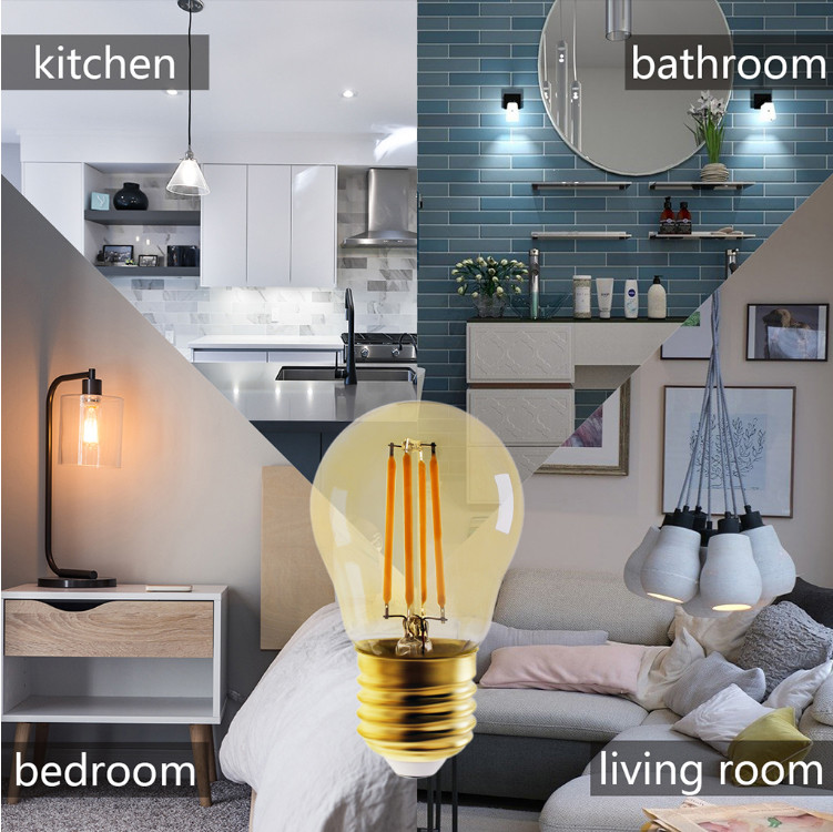 G45 4W Amber LED Filament Bulb E27 230V Vintage LED Edison filament light Bulb