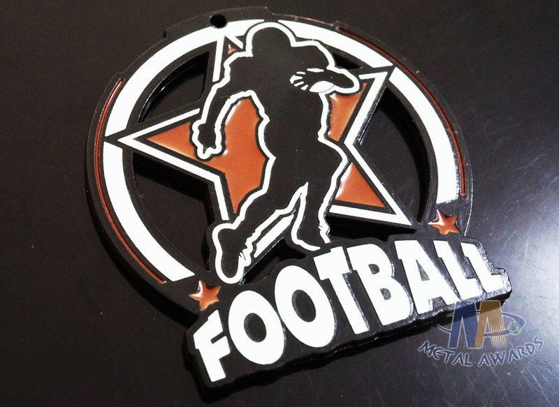 Matt Black Plating Custom Football Glow In The Dark Medals Hallowmas Gifts For Kids OEM Available