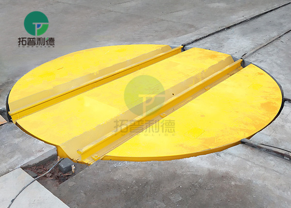 Sand Blasting Room Using Industrial Electric Turntable Transfer Carts 25 t Load Capacity