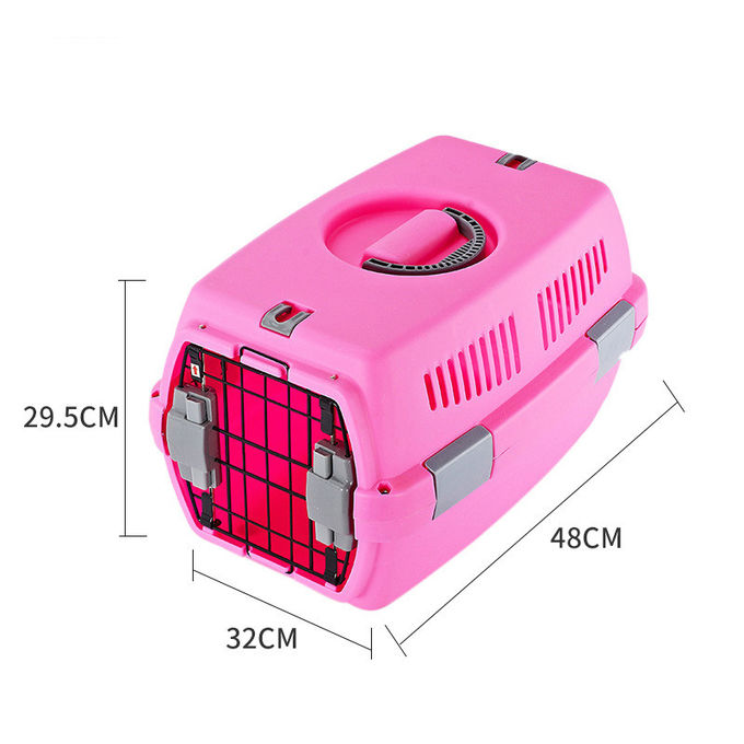 Solid Color Pet Travel Carrier Crates Plastic Kennel For Cats And Dogs