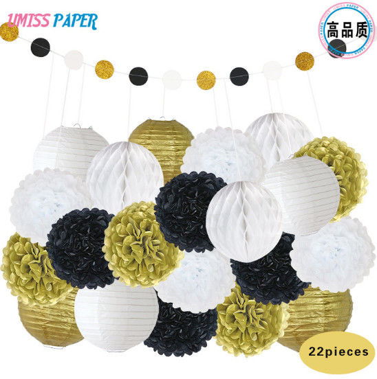 22pcs/set ,Birthday party, wedding decoration items, set paper ball, paper string, paper lantern