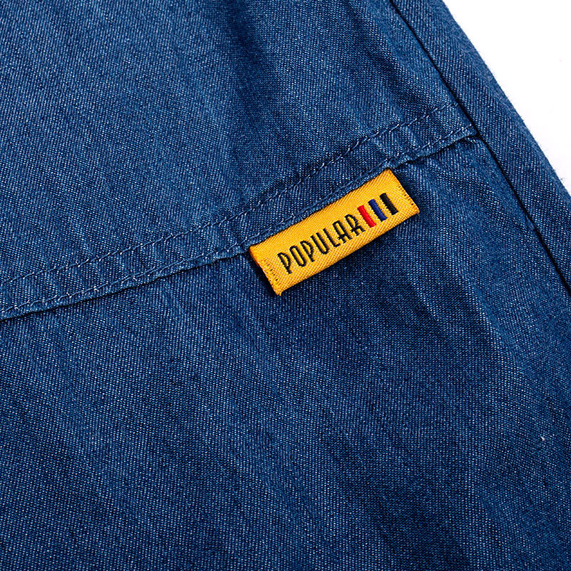 Windproof Pleated 0.7M To 1.2M Boy Denim Pants 90% Cotton 10% Polyester