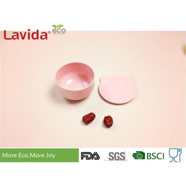 Solid Color Bamboo Childrens Dinner Set Biodegradable Dinning Catering With Lid