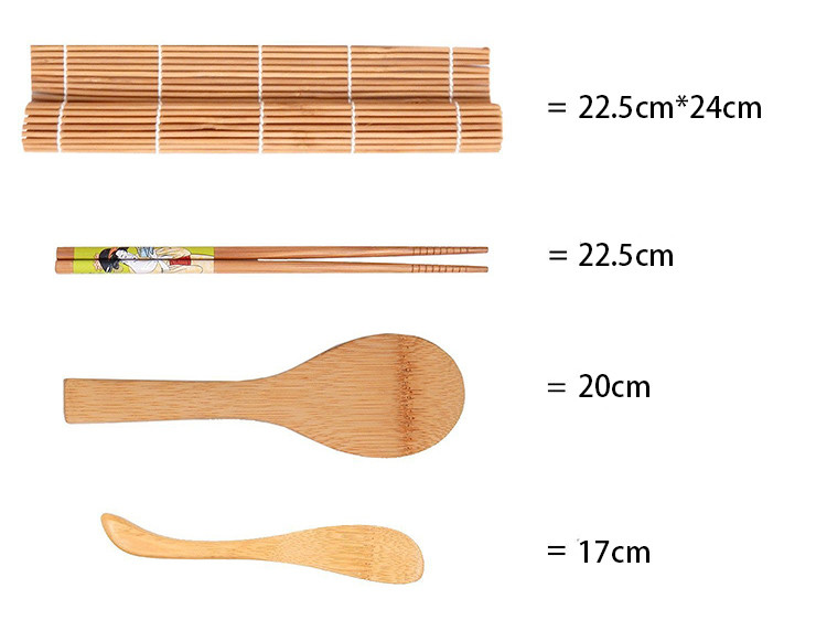 25*10*5cm Beginners Bamboo Sushi Making Kit All In One Household Kitchen Tools