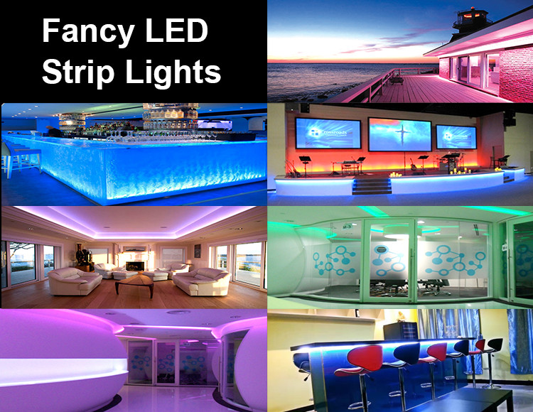 Wireless IR RF Wifi Remote Control LED Strip Lights 12V 24V 15watts Changeable Color RGB and Cold White Holiday Lighting