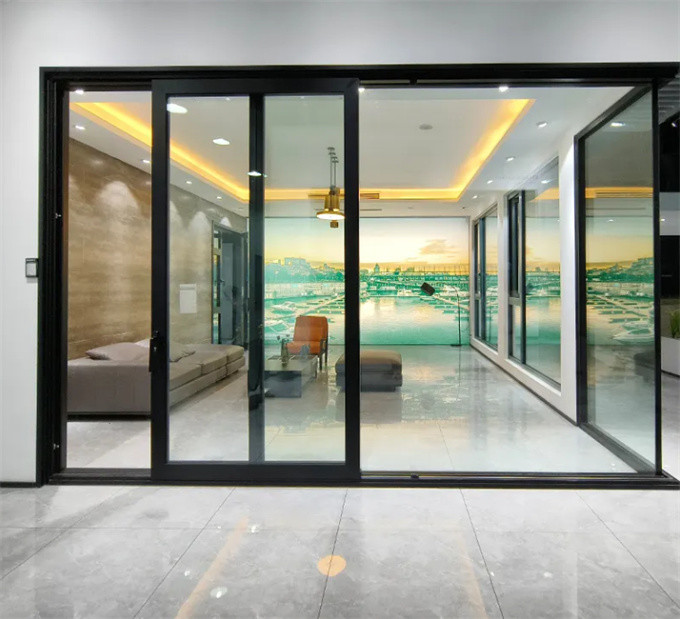 Office Building Lift Sliding Doors In Minimalist Design And With Rolling Pull Opening