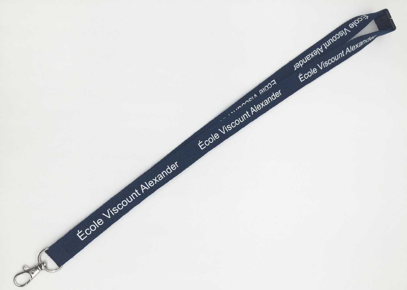 Durable Silk Screen Lanyards , Black And White Lanyard With Metal Hook