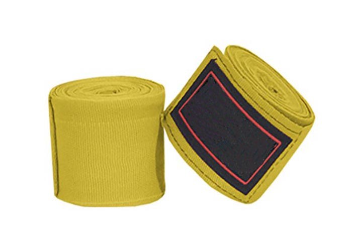 Yellow Boxing Exercise Equipment Taekwondo MMA Wrist Wraps Gloves Natural Shaped