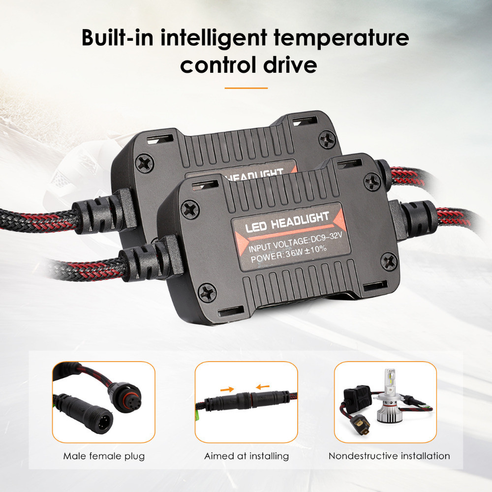LED Headlight Bulbs JALN7 F2 LED Conversion Kits Extremely Super Bright H1/H4/H7/H11/9005/9006 36W 6000lm