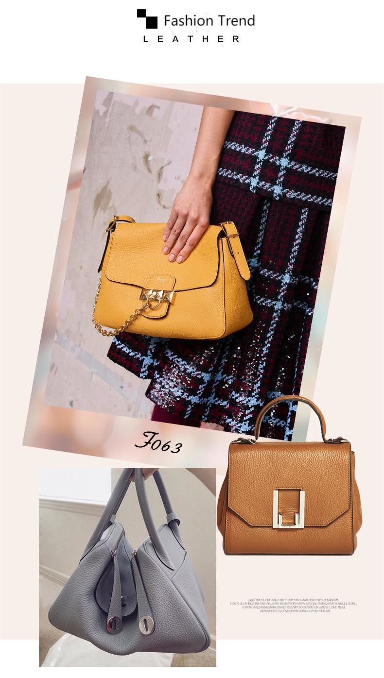 Lychee Synthetic Handbag PU Leather Brushed Bottom 1.2mm Thickness