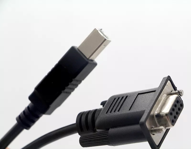 OEM RS232 POS Machine Cable 1.8m DB9 Female To USB 2.0 B Male Type