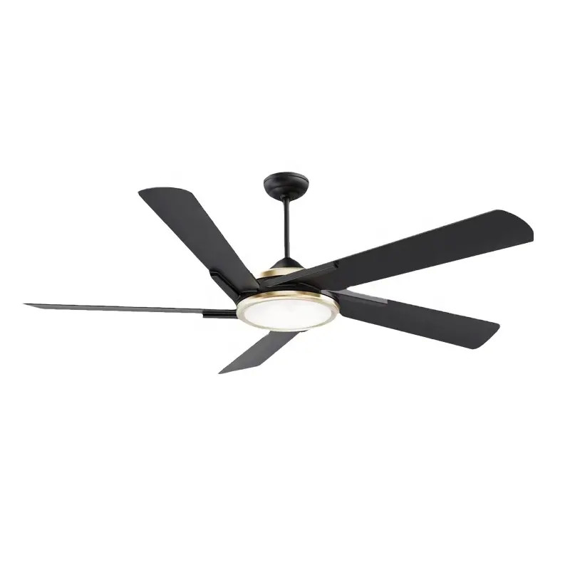 LED Ceiling Fan Solid Wood Blades Flush Mount Dimmable LED Lighting Ceiling Fan