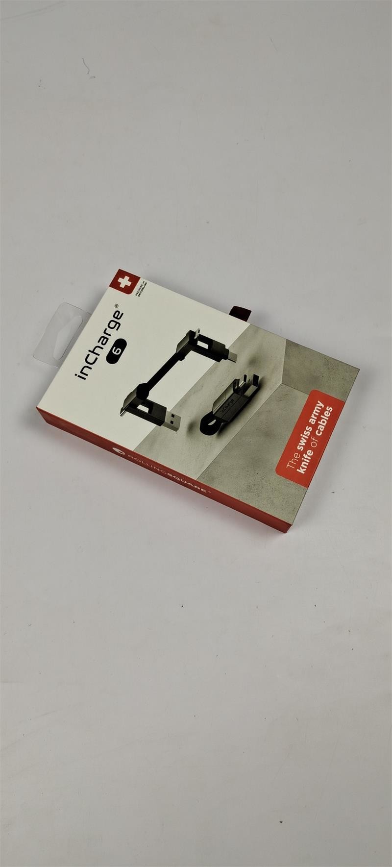 Electronic Product Cable Rigid Packaging Box Magnet Flip Cover with Ribbon Handle