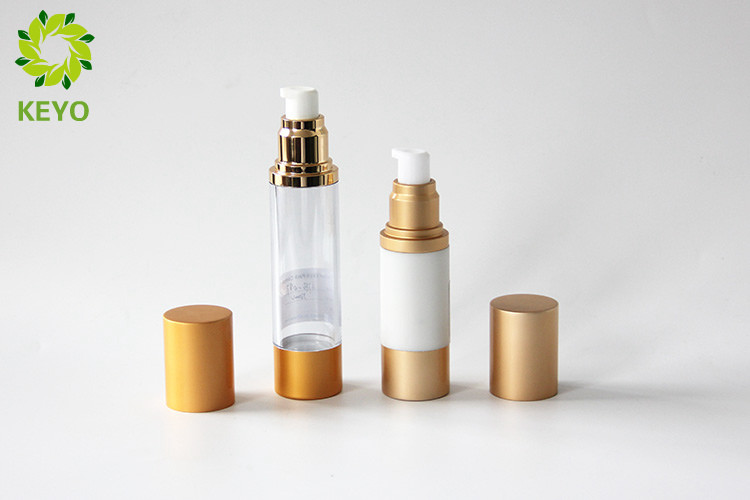 Round Shape Plastic Empty Foundation Bottle With Pump Cap 30ml 50ml Optional