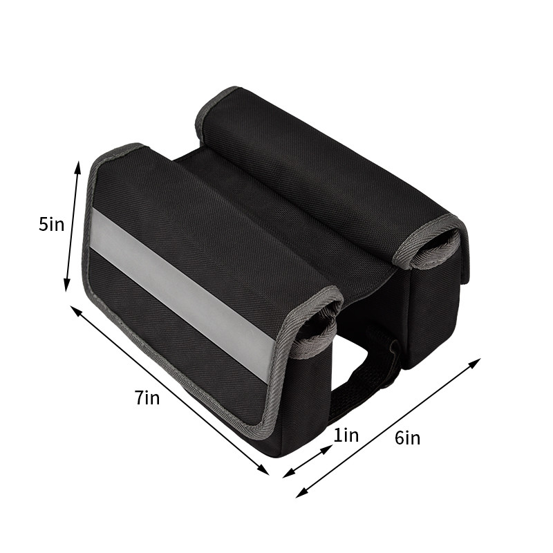 Large Phone Bike Bag OEM Waterproof Rear Under Seat Reflective Strip Pouch For Cycling 7X6X5"