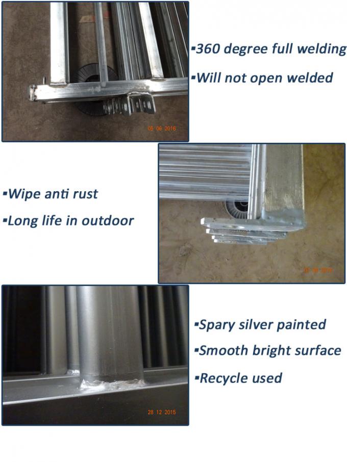 Oval Pipe Cattle Yard Panel Fencing Heavy Duty For Farm , Silver Painted Surface