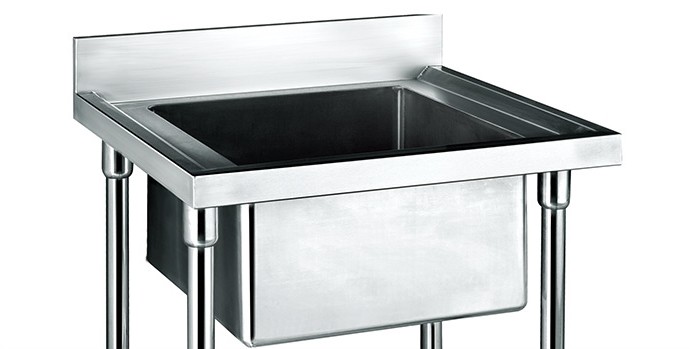 Stainless Steel Single Sink for Kitchen Washing 700*700*800+150mm , Catering Sink