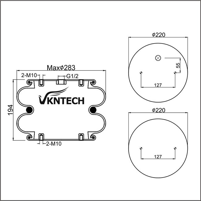Goodyear 2B12-440 Air Suspension Bellow For 45402002 Truck Spare Parts