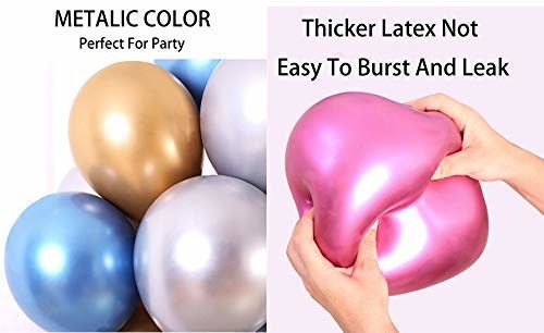 Happy Birthday Helium Party Balloons , 12 Inch Latex Metallic Balloons