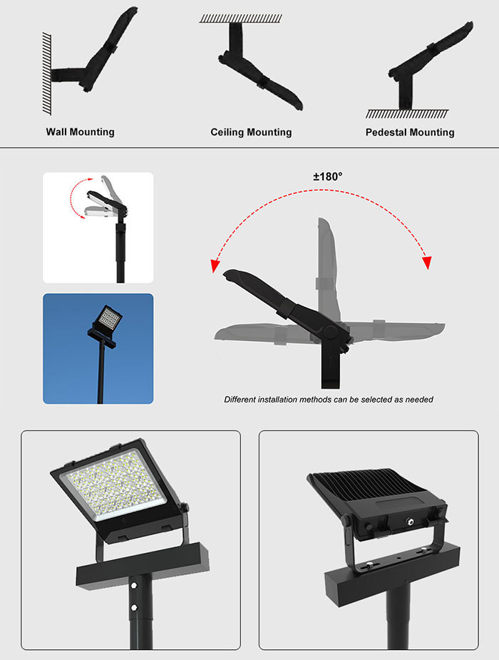 Outdoor LED flood lights 100W 150W installation method