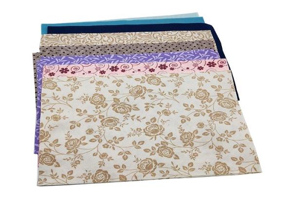 Quality Modern Elegant Non Woven Polyester Fabric Kitchen Dishcloth Flower Printing for sale