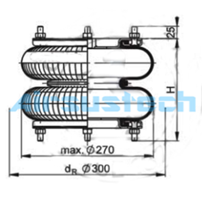 Contitech Air Spring FD210-22 DS Installation Space 300mm W01R584058 Firestone Air Mount