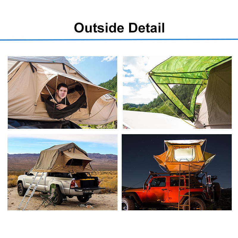 Soft Retractable Car Camping Roof Top Tent With Aluminum Ladder Mattress