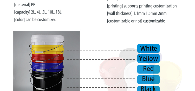 Dia 26.7cm Round Plastic 20 Litre Paint Bucket With Lid 1000g