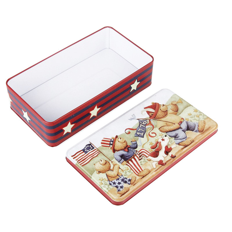 50ml 60ml Empty Metal Cookie Tins Rectangular Nut Packaging Tin Can