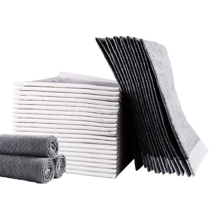 Disposable Pet Training Pads with Super Absorbent Bamboo Charcoal and Adhesive Sticker