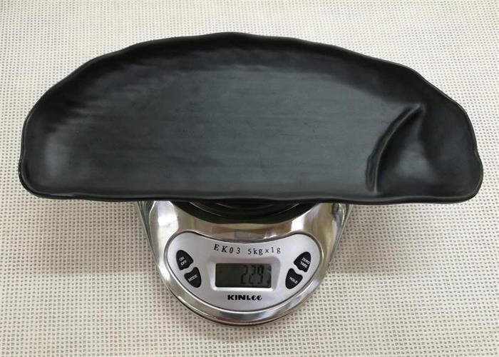 Half-moon Black Melamine Plate Imitation Porcelain Dinnerware Sets Length 27cm