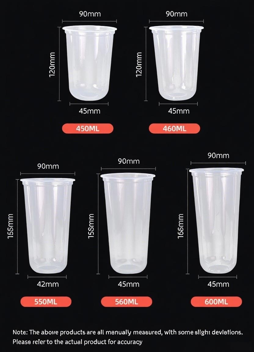 Factory Custom Printing logo Disposable Plastic Cups Soft clear Bubble Boba Tea Plastic Cup with Lid