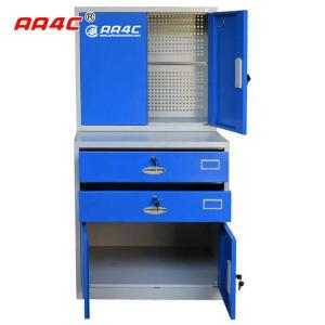 China AA4C  workshop industrial heavy duty metal steel tool cabinet   aluminum work table 2 drawers with 2 lockers TC-015 on sale